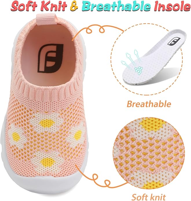 JOINFREE Toddler Boys Girls Sneaker Slip On Shoes Kids Lightweight Breathable Walking Shoes