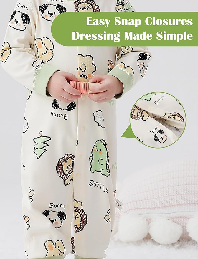 Newborn Baby Boys 2 Pack Cotton Romper Outfits Infant Long Sleeve One-Piece Toddler Button Jumpsuits