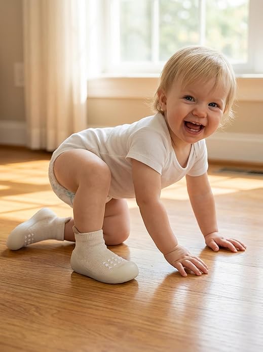 Baby Sock Shoes Toddler Walking Shoes Infant Non-Slip Slippers with Soft Rubber Sole Baby Boys Girls Sneakers