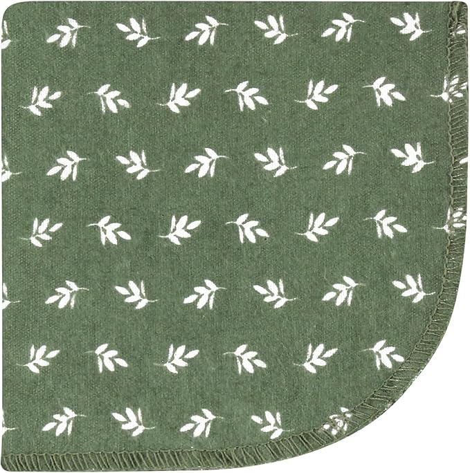 Hudson Baby Unisex Baby Flannel Washcloths, Eucalyptus 12Pk, One Size