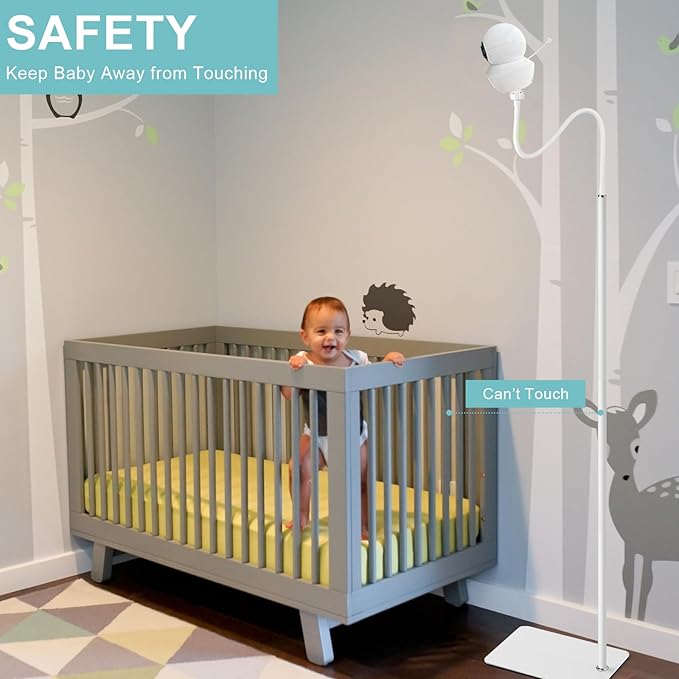 iTODOS Baby Monitor Floor Stand Holder Compatible with Babysense Video Baby Monitor V43/ HDS2/ V24R,Keep Baby Away from Touching,Strong and Heavy Metal Materials,More Safety