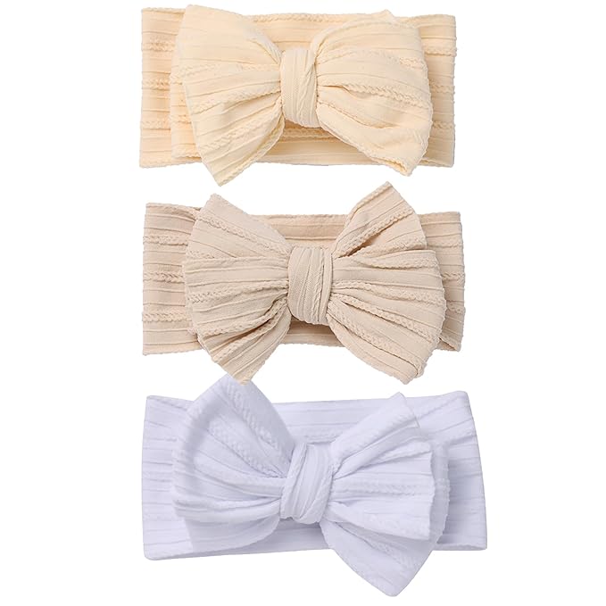 Baby Girl Bows Newborn Headband Stretchy Double Bows Soft Infant Toddlers