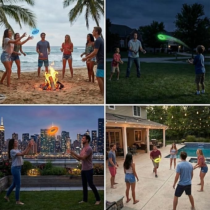 Wave Runner Glow in The Dark LED Football - Junior Size Waterproof Light Up Football, Type-C Rechargeable with Pump, Outdoor Sports Toy for Kids, Teens, and Adults