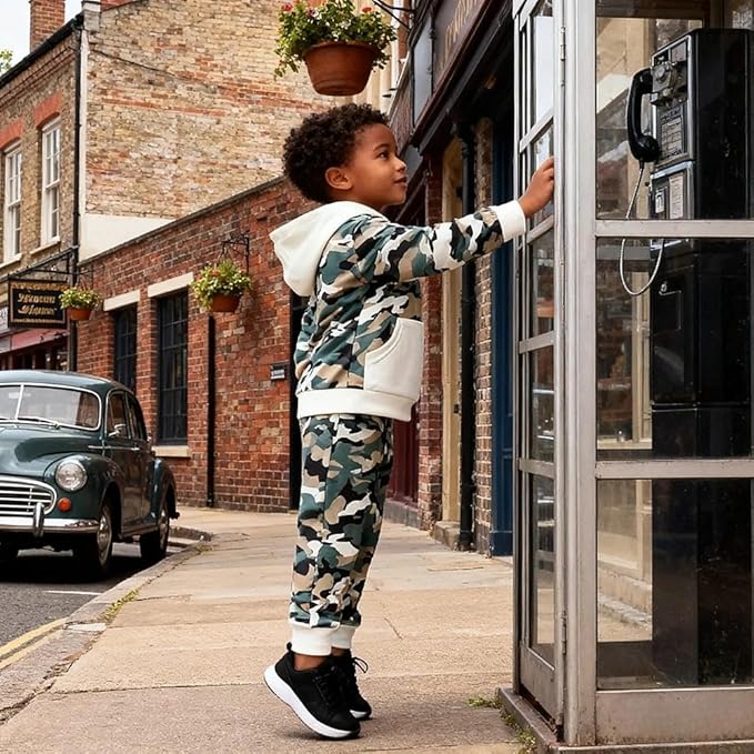 2-6T Toddler Baby Boy Clothes Color Blocking Hoodies + Pants Fall Winter Outfits