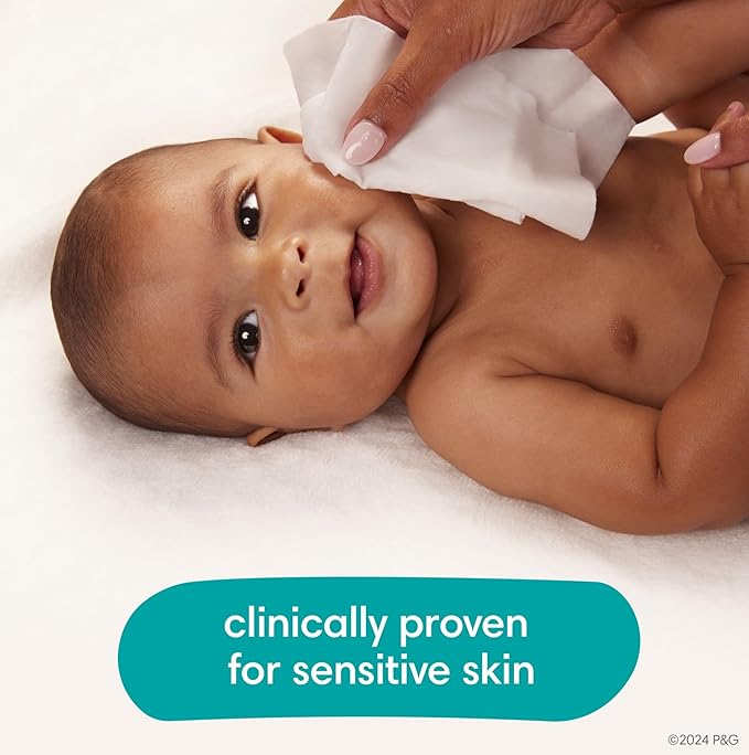 Pampers Baby Wipes Sensitive, Water Based Hypoallergenic and Unscented 504 Total (6 Flip-Top Packs)