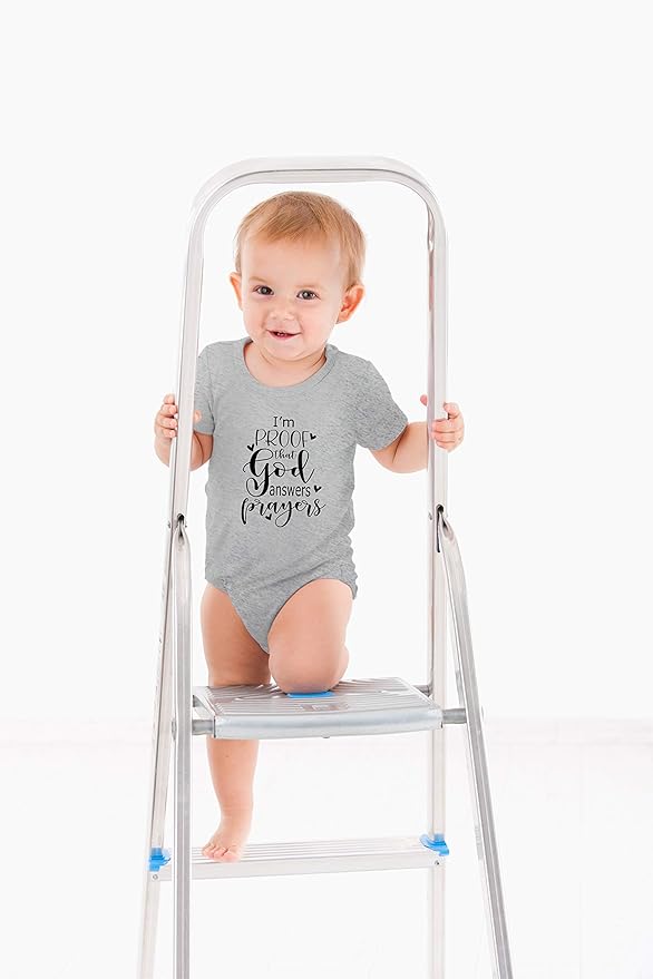 AW Fashions I'm Proof That God Answers Prayers Baby Bodysuit Cute Newborn Boy Funny Rompers Girl Clothes