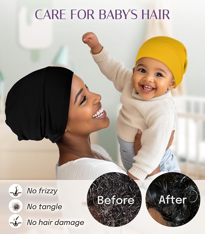 OLESILK Silk Baby Bonnet for 0-6 Months - 100% Mulberry Silk Toddler Hair Bonnet, Adjustable Night Cap for Sleeping