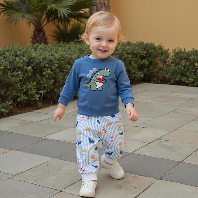 Infant Baby Boy Fall Clothes Set Funny Letter Sweatshirt Pant Outfit Toddler Winter Clothes 6 12 18 Months 2T 3T