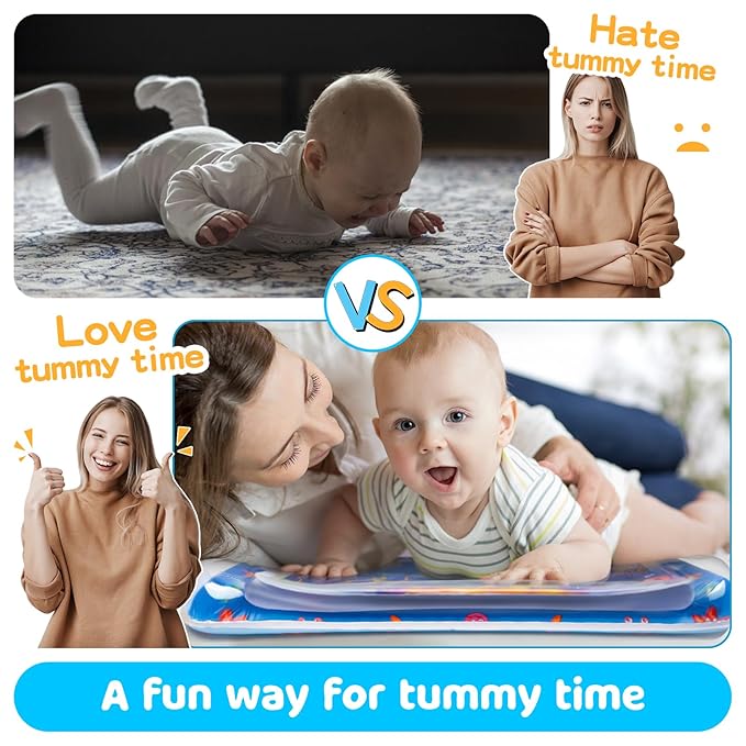 Tummy Time Water Mat丨Inflatable Tummy Time Water Play Mat for Babies, Infants and Toddlers 3 to 24 Months Promote Development Toys Baby Toys essentials and Gifts