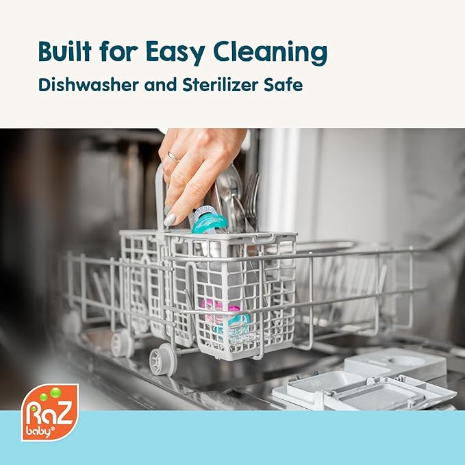 RaZbaby Jollypop Pacifier for Babies 3 Months and Up, USA Made, Natural Shaped Orthodontic Binky, Lovingly Shared in NICUs & Hospitals Worldwide, Medical-Grade 100% BPA-Free - 6 Pack - Variety