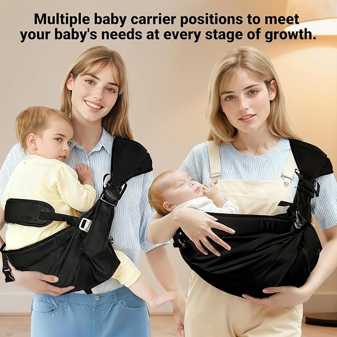 Baby Sling Carrier,Baby Carrier Newborn to Toddler,Adjustable Lightweight Toddler Carrier 25-60 lbs,Ideal for Home,Shopping,and Travel