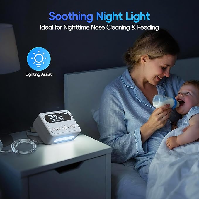 Nasal Aspirator for Baby, Electric Nose Sucker for Baby & Toddler, Congestion Relief with 3 Levels Suction,Soothing Light & Nursery Rhymes (Large B)