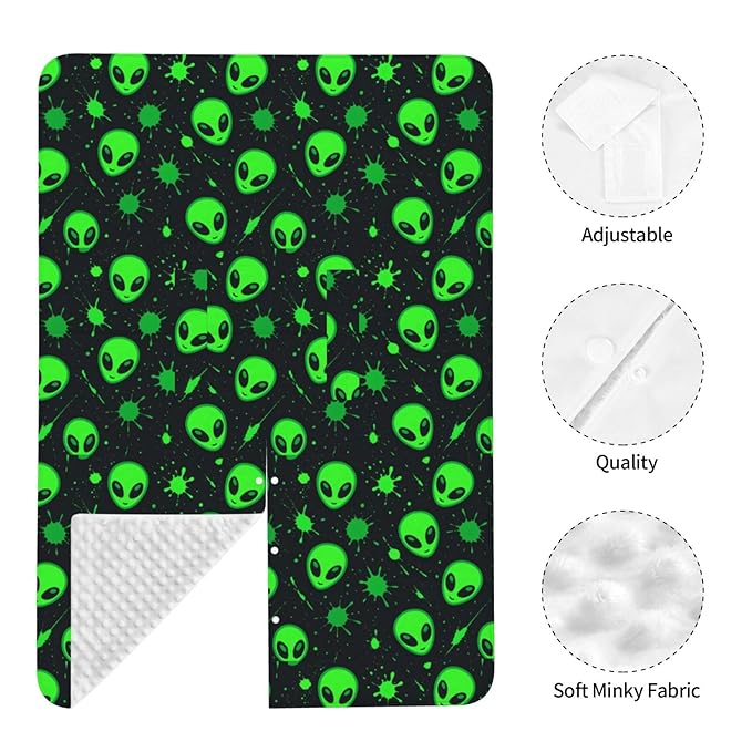 Green Alien Head Baby Car Seat Canopy Nursing Cover for Newborn Car Seat Breastfeeding Covers Blanket Newborn Shower Gift