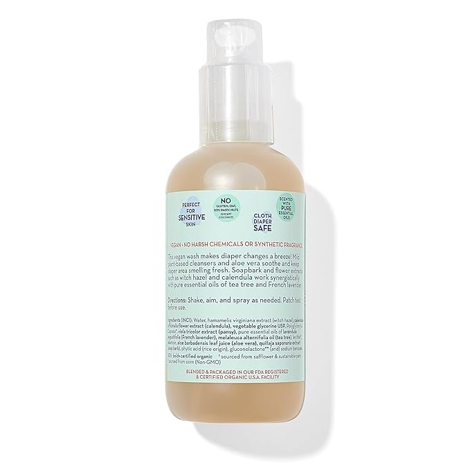 California Baby Diaper Spray | Cleans Better Than Baby Wipes | Gentle Alternative to Wet Wipes | Soothing Aloe | Diaper Bag Essentials | 6.5 oz.