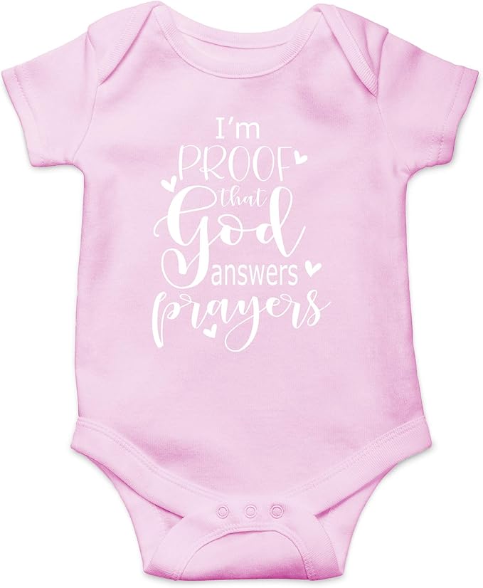 AW Fashions I'm Proof That God Answers Prayers Baby Bodysuit Cute Newborn Boy Funny Rompers Girl Clothes