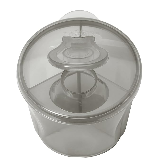 Dr. Brown's Baby Formula Dispenser with Snap-On Lid for On-the-Go Feedings,Milk Powder Dispenser for Traveling with Infant,Gray