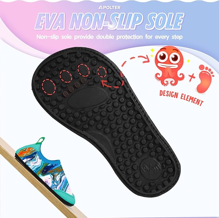 Baby Boys and Girls Swim Water Shoes Barefoot Aqua Socks Non-Slip for Beach Pool Toddler Kids