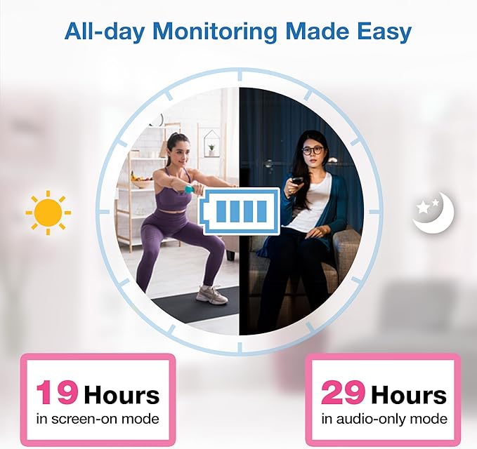 VTech VM819 Baby Monitor with Camera and Audio, 2.8” Screen Portable Baby Camera, Night Vision, 2-Way Audio, Temperature Sensor and Lullabies, Secure Transmission No WiFi, Ideal for Baby/Elderly/Pet