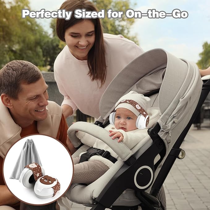 Baby Ear Muffs,25dB Infant Noise Cancelling Headphones for Babies 0-36 Months with Adjustable Headband Infant Ear Protection,Ideal Baby Travel Essentials for Outdoor,Sleep,Airplane & Music Festivals