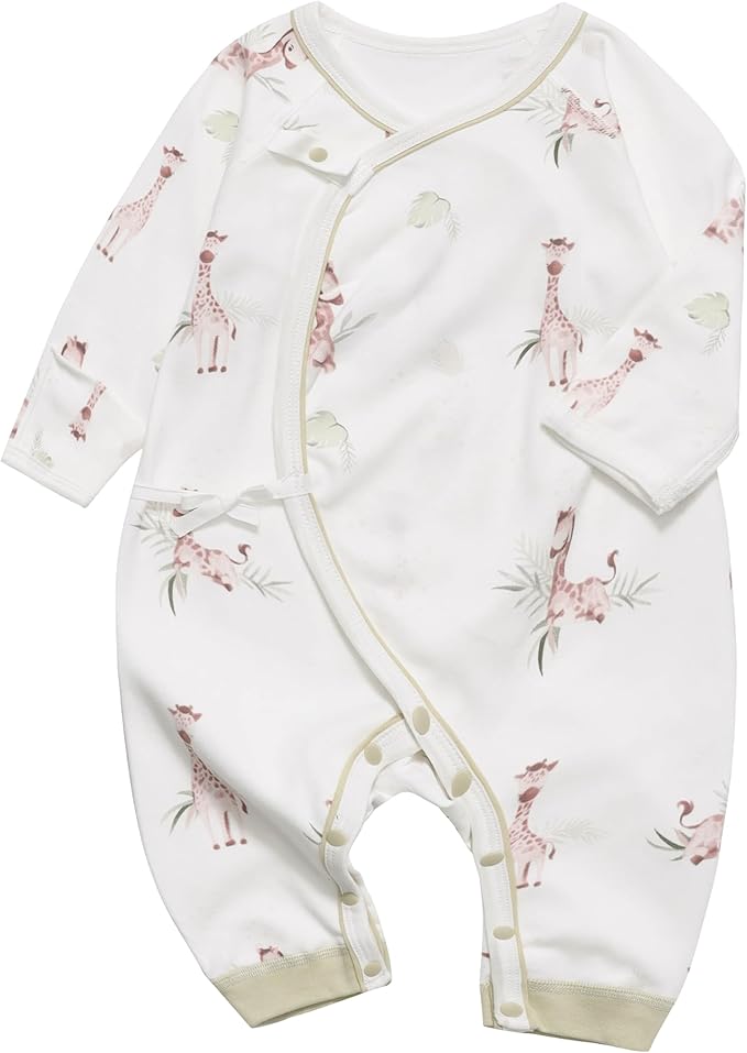 100% Organic Cotton Soft 0-6 Months Unisex Footless Newborn Baby Sleepers Pajamas Romper Boys Girls Long Sleeve