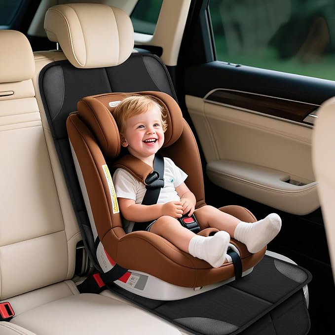 Car seat Protector 2 mesh Pocket Waterproof car seat Covers, Universal Size, Baby, pet, Children's car seat Protector, Anti Slip Bottom (2 Pieces)