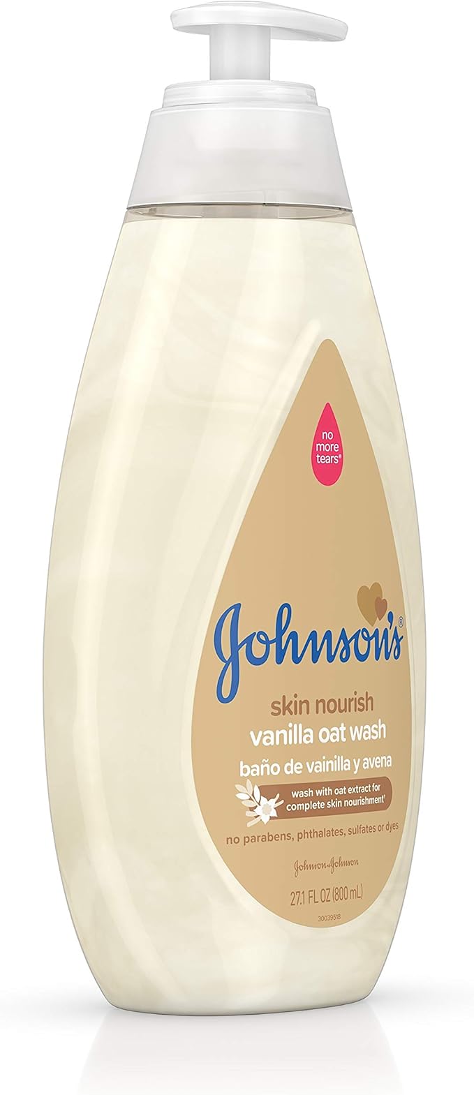 Johnson's Skin Nourishing Baby Wash with Vanilla & Oat Extract, Hypoallergenic & Tear Free Baby Wash, 27.1 fl. oz