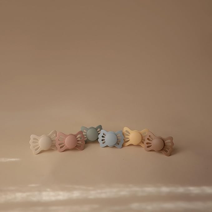 FRIGG Lucky Symmetrical SilkySoft Silicone Baby Pacifier | Made in Denmark | BPA-Free (Slate/Powder Blue, 0-6 Months)