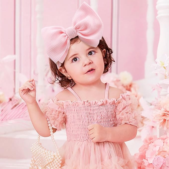 YanJie Infant, Newborn & Toddler Hair Accessories - Pretty Bow Headbands in Pink, Red & Blue
