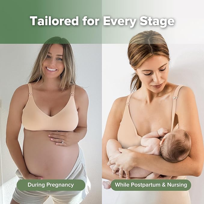 haakaa Nursing Bras for Breastfeeding, Ultra Comfort Jelly Strip“ Supportive Maternity Bras Wireless Pregnancy Bras