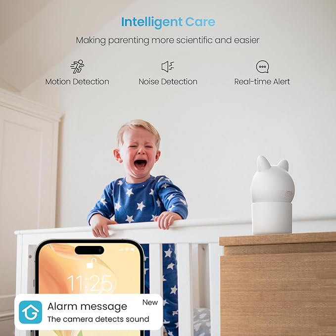 ieGeek 1080P Baby Monitor with 2 Cameras | 4.3" Split-View for Twins Nursery | Night Vision, Sound & Motion Alerts, 2-Way Talk, Pan-Tilt-Zoom | Secure Local Monitoring with Free App, No Monthly Fee