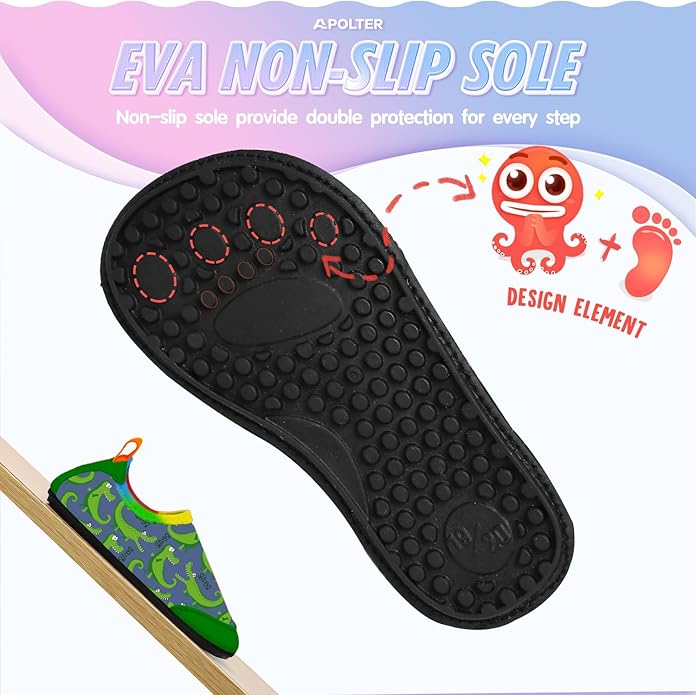 Baby Boys and Girls Swim Water Shoes Barefoot Aqua Socks Non-Slip for Beach Pool Toddler Kids
