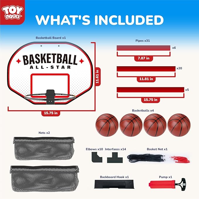 TOY Life Basketball Arcade Game Indoor for Kids - Basketball Shooting Game for Boys Age 4 5 6 7 8, Portable Basketball Hoop Arcade Set for Boys 8-12