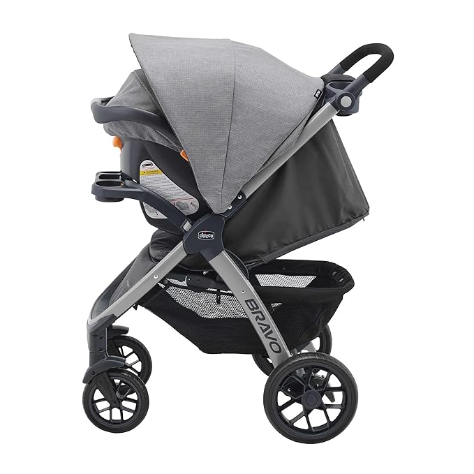 Chicco Bravo® 3-in-1 Trio Travel System, Bravo® Quick-Fold Stroller with KeyFit® 30 Infant Car Seat and Base, Car Seat and Stroller Combo | Parker