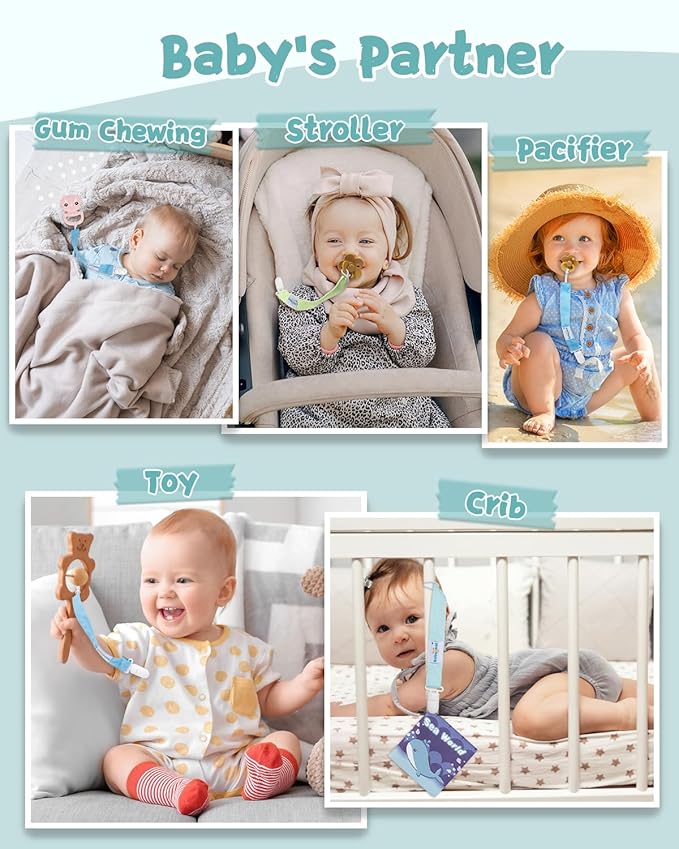 babygoal Baby Hawaii Pacifier Clips 8 Pack 8PB28