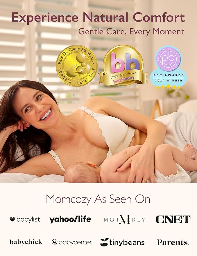 Momcozy Nursing Bras for Breastfeeding, Seamless Pregnancy Maternity Bra Wireless Classic Jelly Strip Support Nursing Bra