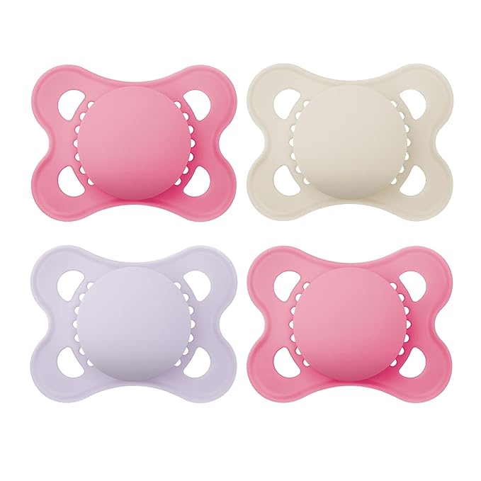 MAM Original Matte Baby Pacifiers 0-6 Months, Binky for Newborn Babies, BPA-Free Skin Soft Silicone Nipple, Easy to Clean, Developed with Medical Experts, 4 Count, Made in Europe