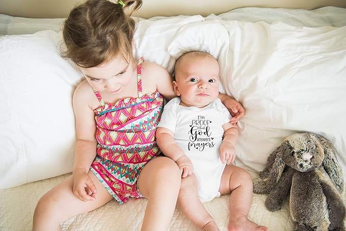 AW Fashions I'm Proof That God Answers Prayers Baby Bodysuit Cute Newborn Boy Funny Rompers Girl Clothes