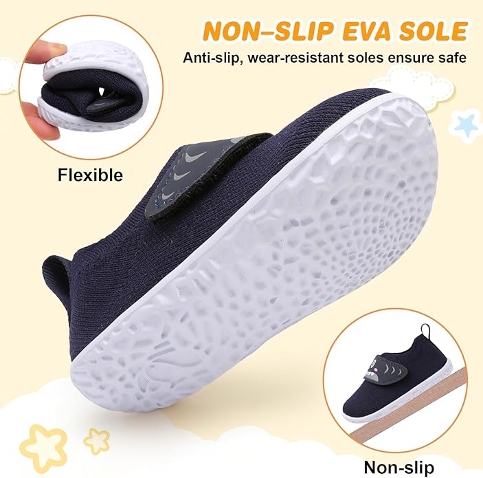 L-RUN Baby Shoes Boys Girls First Walking Shoes Infant Sneakers Toddler Crib Shoes Lightweight Breathable Non-Slip Soles