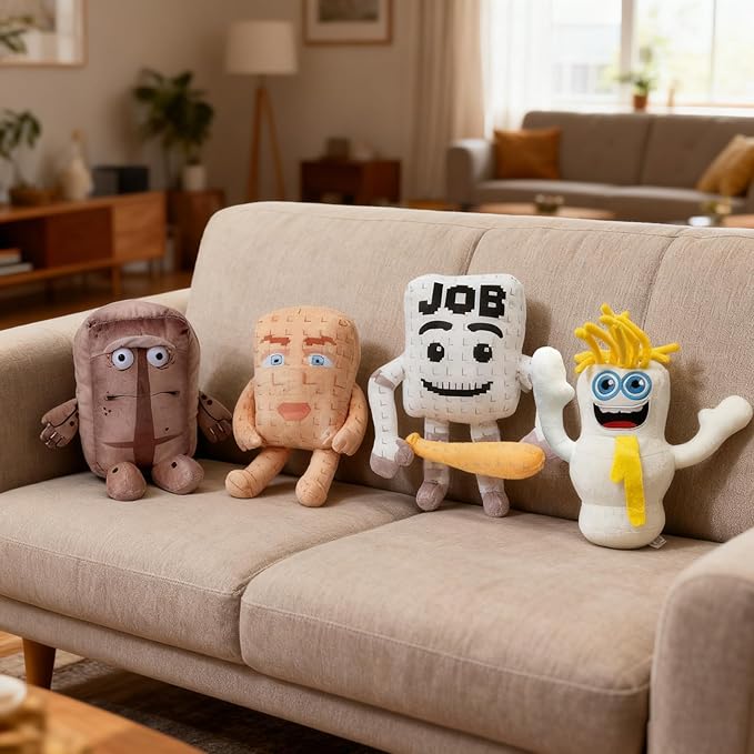 4PCS Steal a Brainrot Plush Toy,Cute Soft Stuffed Animal, Collectible Gift for Game Fans (4PCS B)
