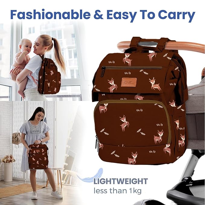 PILLANI Baby Diaper Bag Backpack - Large Bag for Boys & Girls, Waterproof Diaper Backpack - Travel Diaper Bags w/Changing Pad, Baby Registry Search & Shower Gifts - Essentials Must Haves Newborn Stuff