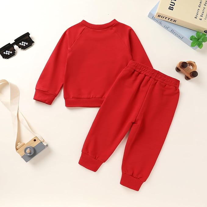 Fall Outfit for Toddler Boy Girl Long Sleeve Bear Sweatshirt Pant Sets Winter Pullover Clothes