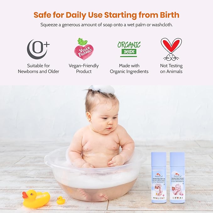 Mommy Care Calendula Baby Bath Soap – Gentle & Nourishing with Organic Calendula, Chamomile & Aloe, Lavender Scented, SLS-Free, 400ml / 13.5 fl oz