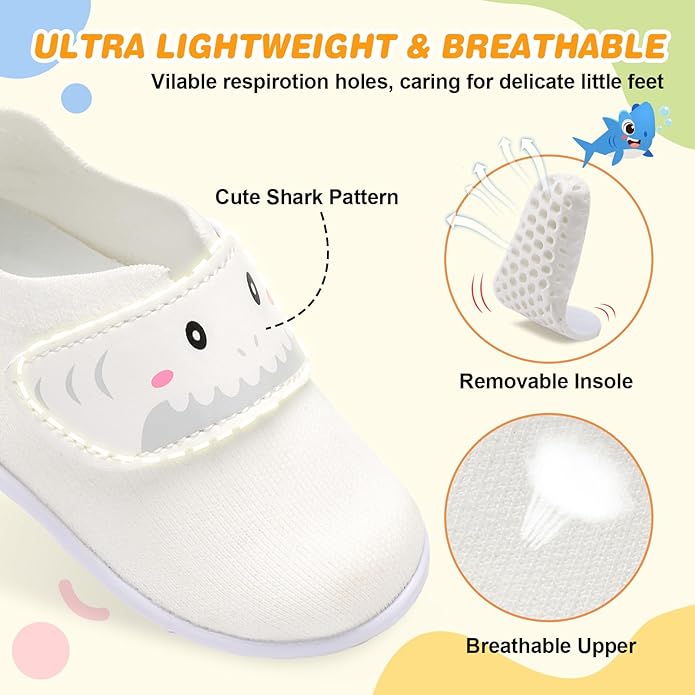 L-RUN Baby Shoes Boys Girls First Walking Shoes Infant Sneakers Toddler Crib Shoes Lightweight Breathable Non-Slip Soles