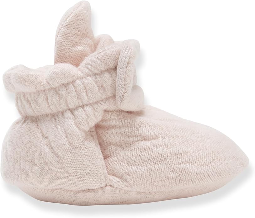 Burt's Bees Baby Unisex Booties Organic Cotton Newborn Essentials Shoes for Infants