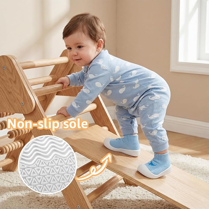 STQ Baby Socks Shoes Toddler Wide Toe Box Non-Slip Slippers Infant Walking Shoe Soft Baby Boys Girls Lightweight Sneakers