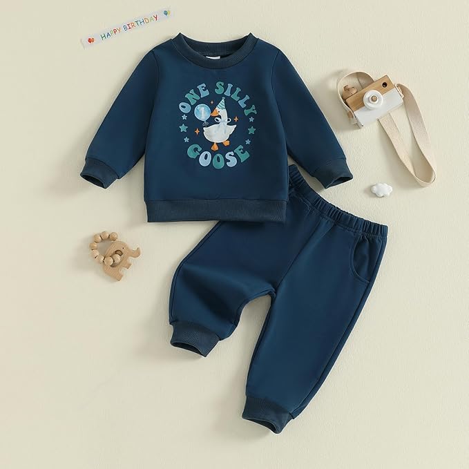 Infant Baby Boy Fall Clothes Set Funny Letter Sweatshirt Pant Outfit Toddler Winter Clothes 6 12 18 Months 2T 3T