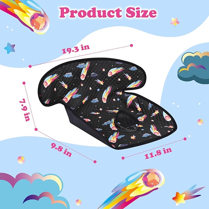 Babenest Car Seat Potty Protector Cover -Waterproof Carseat Training Liner for Baby &Toddler Shower Gift, Dry Piddle Pee Pad with Fun Designs for Strollers & Infant Car Seats (2pcs Meteor-Black)