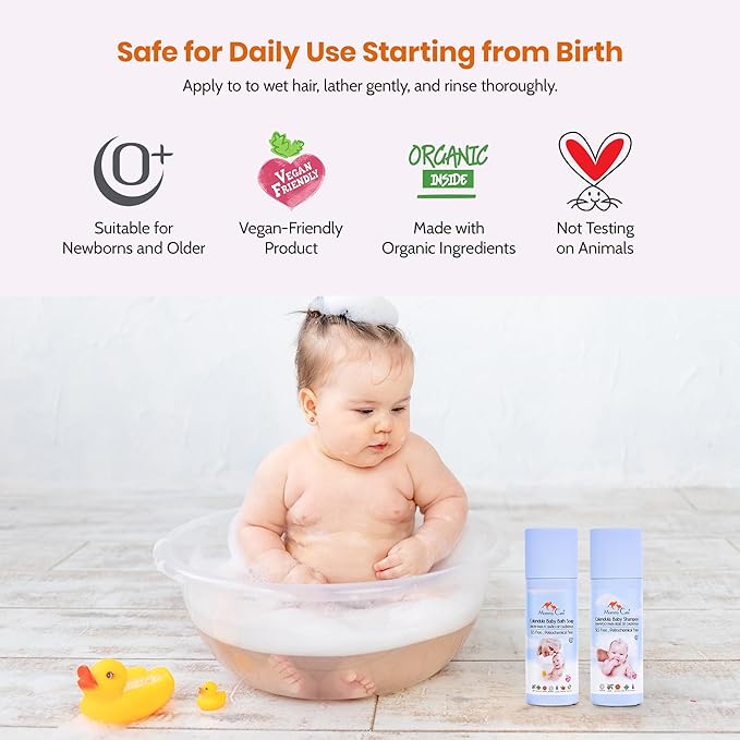 Mommy Care Natural Baby Shampoo – Gentle & Nourishing Calendula Shampoo for Newborns, SLS-Free, Vegan & Cruelty-Free, 200 ml / 6.76 fl oz