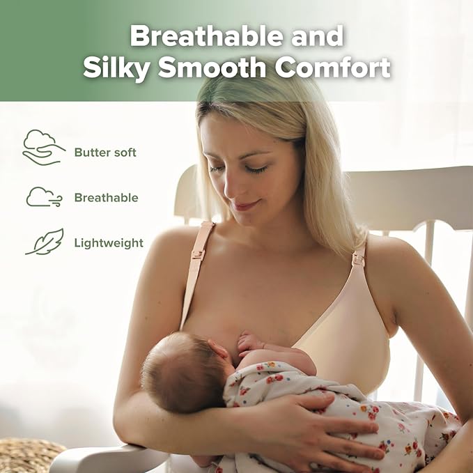 haakaa Nursing Bras for Breastfeeding, Ultra Comfort Jelly Strip“ Supportive Maternity Bras Wireless Pregnancy Bras