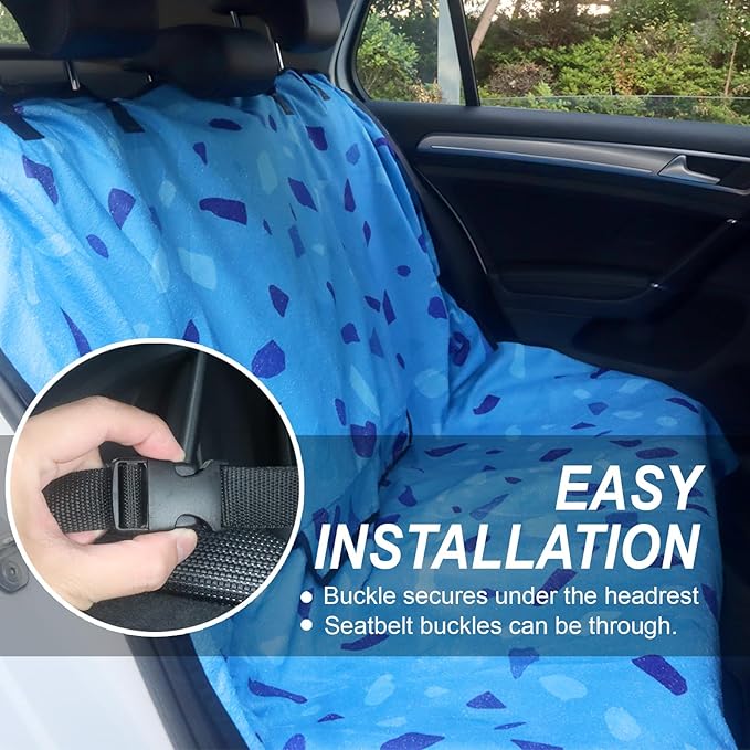 Back Seat Cover Protector for Dogs and Kids, Universal Waterproof Towel Rear Bench Seat Cover for Car, Truck, Van & SUV, Machine-Washable Backseat Car Covers (1pcs Rear Seat)